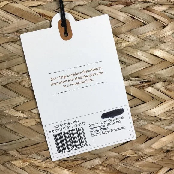 Hearth & Hand With Magnolia Natural Grass Woven Tote Bag 14 X 20” - Picture 11 of 12